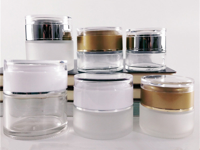 Transparent Frosted Glass Face Cream Cosmetic Jar