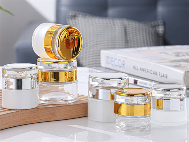 Transparent Frosted Glass Face Cream Cosmetic Jar