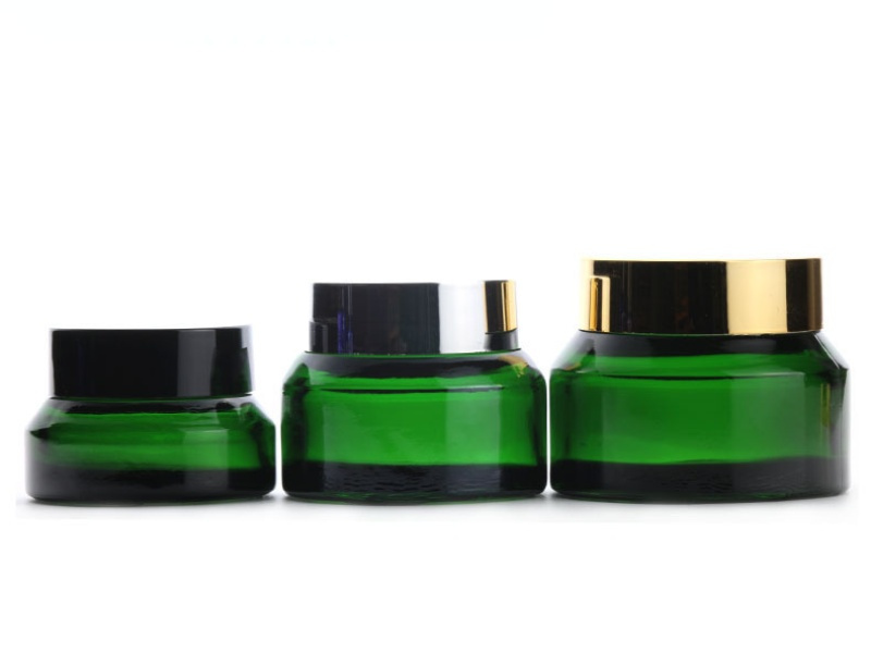 Wholesale 15-50g Green Glass Cosmetic Jar