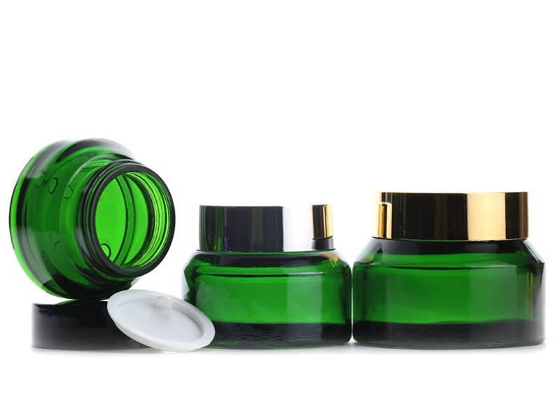 Wholesale 15-50g Green Glass Cosmetic Jar