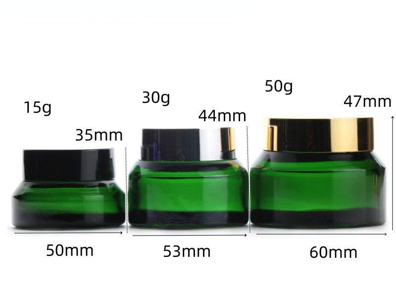 Wholesale 15-50g Green Glass Cosmetic Jar