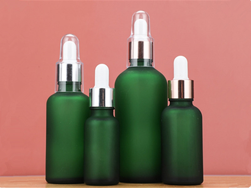 5-100ml Green Frosted Glass Dropper Bottles