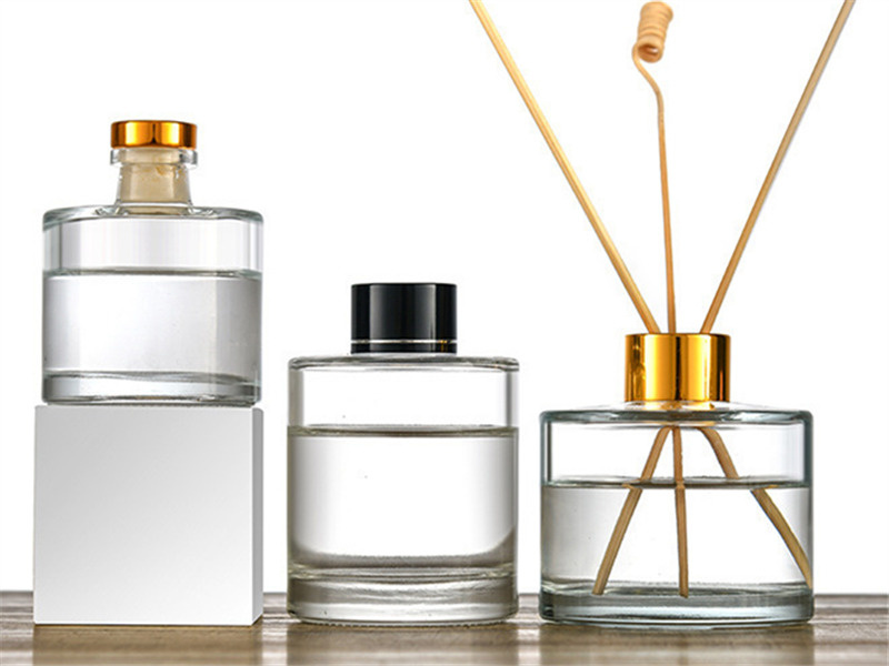 Transparent Glass Reed Diffuser Bottles With Caps