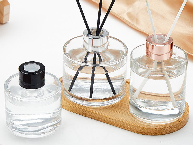 Transparent Glass Reed Diffuser Bottles With Caps