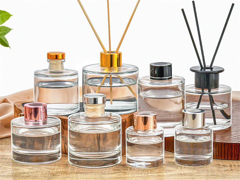 Transparent Glass Reed Diffuser Bottles With Caps