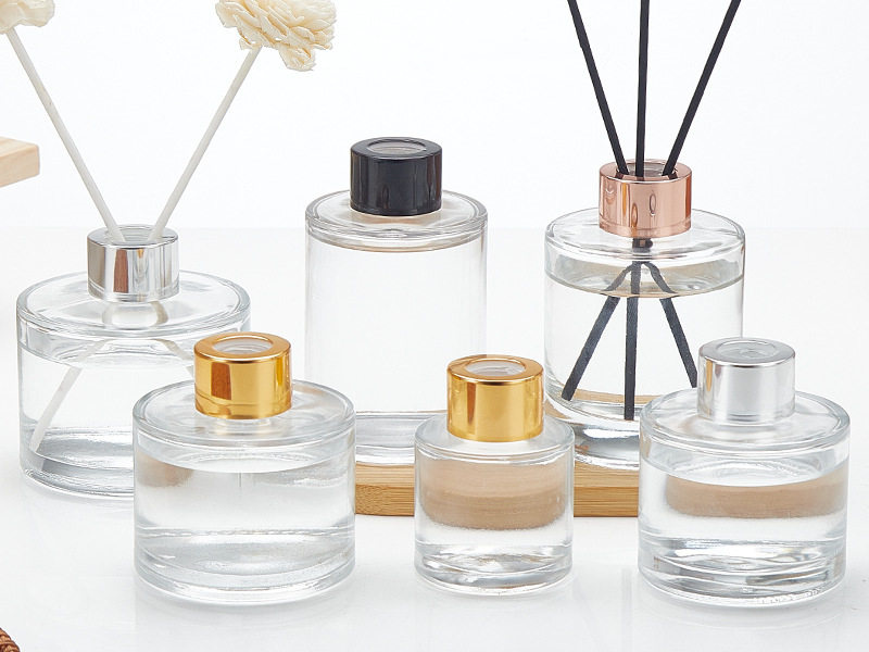 Transparent Glass Reed Diffuser Bottles With Caps