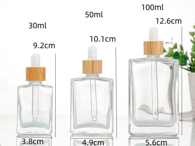 30-100ml Square Glass Dropper Bottles