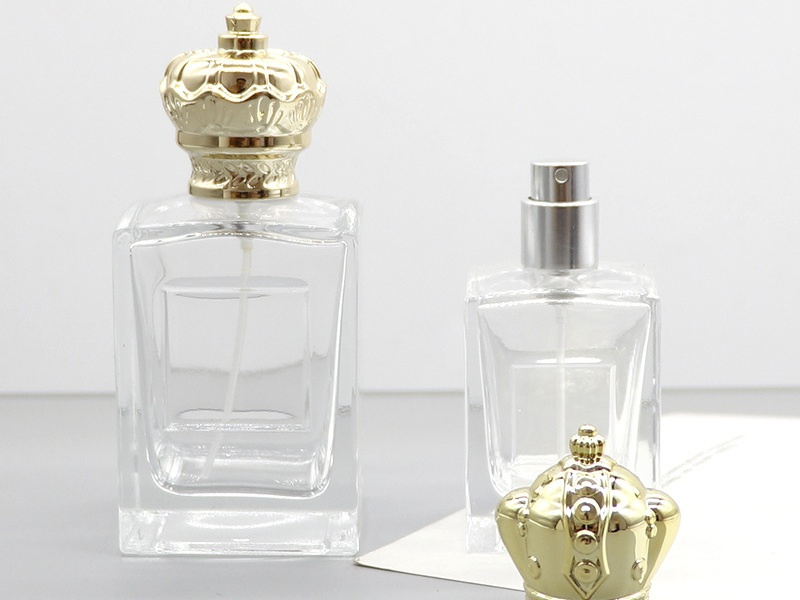 50ML 100ML Gold Cap Square Glass Perfume Bottles