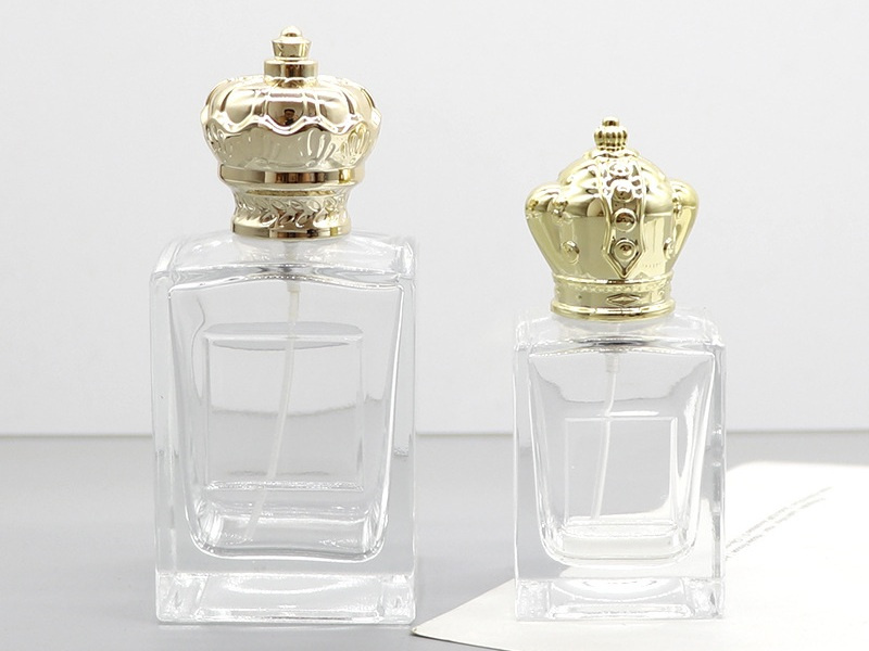 50ML 100ML Gold Cap Square Glass Perfume Bottles