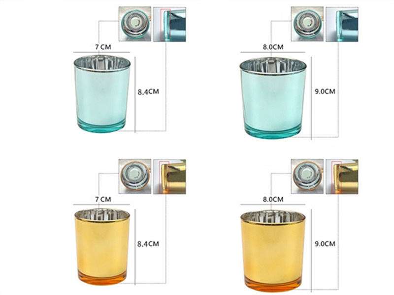 Wholesale electroplated big glass candle jars