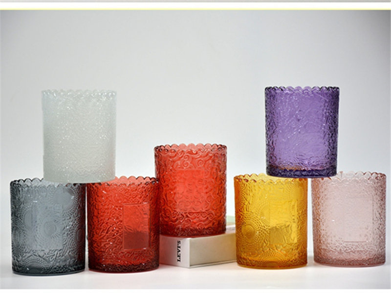 Colored pattern candle jars wholesale