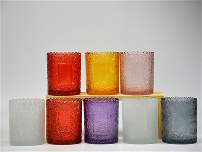 Colored pattern candle jars wholesale