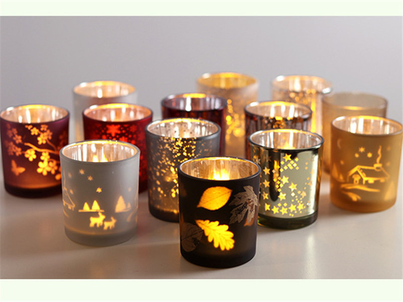 Nordic romantic empty glass candle holders