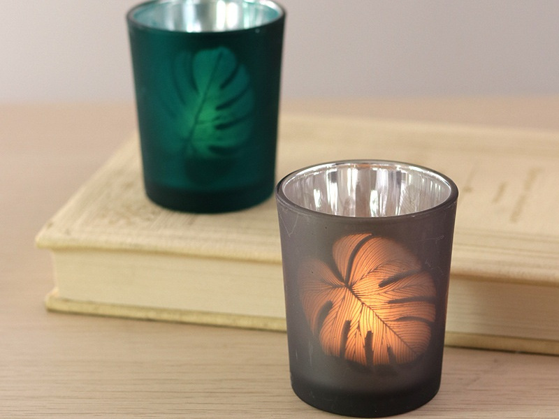 Electroplated frosted candle glass jars wholesale