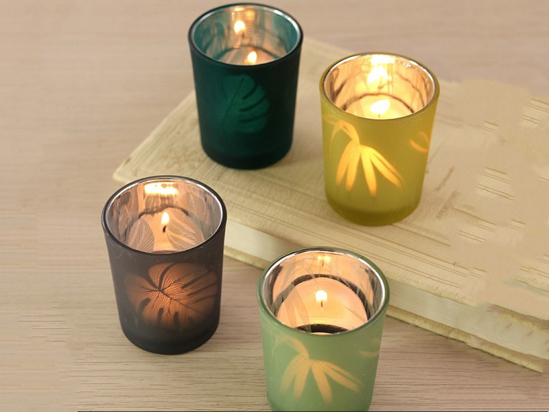 Electroplated frosted candle glass jars wholesale