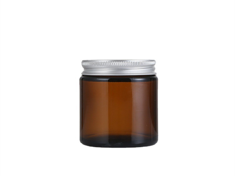 50-250ml amber glass candle jars with metal lids