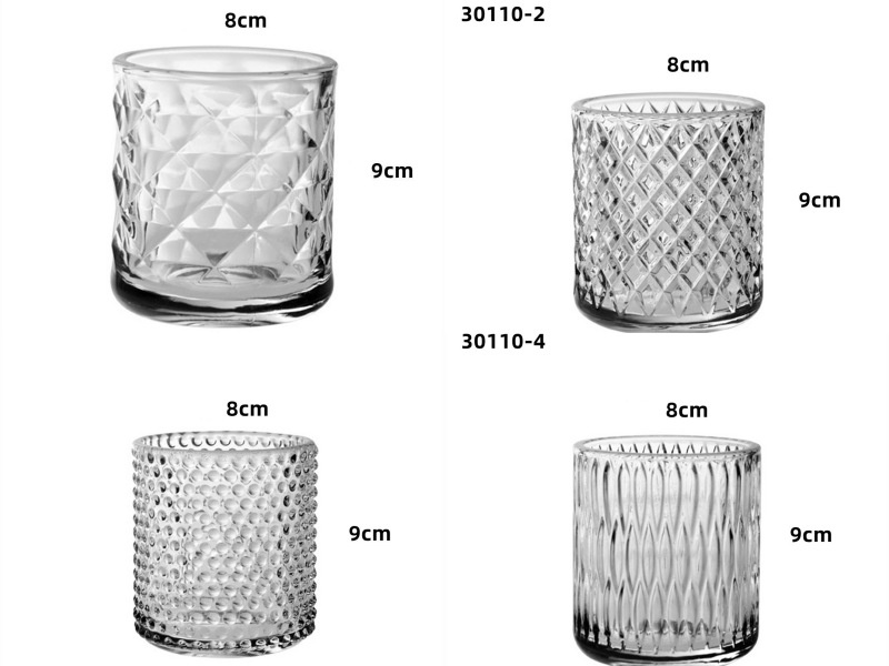 Transparent glass recycled candle jars wholesale