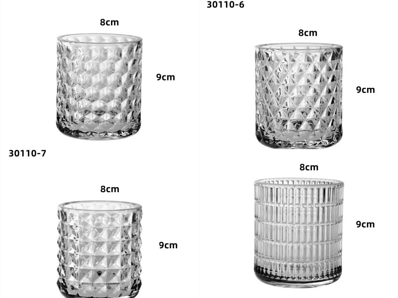 Transparent glass recycled candle jars wholesale