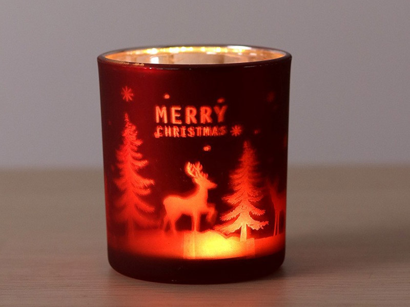 Christmas decoration glass candle cup