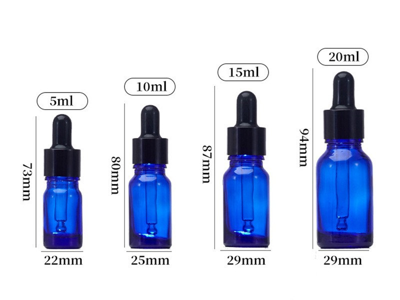 Blue Dropper Essential Oil Bottles