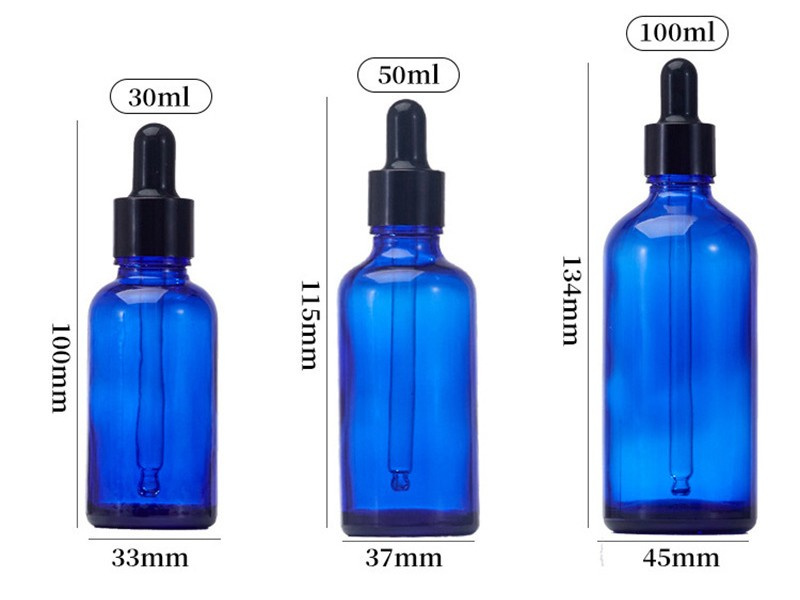 Blue Dropper Essential Oil Bottles