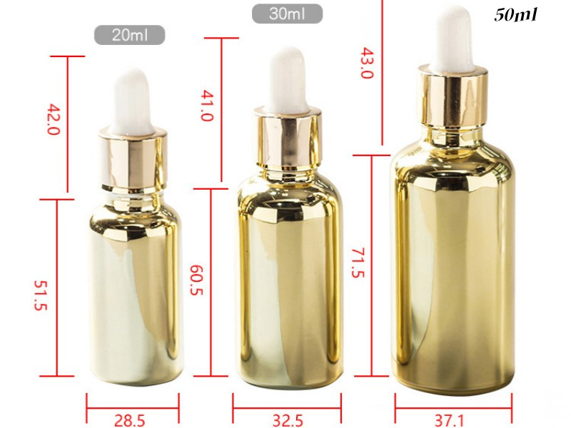 20-50ml Gold Dropper Glass Bottle