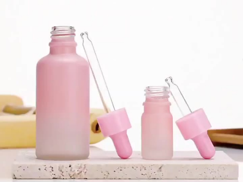 Gradient Pink Dropper Essential Oil Bottle