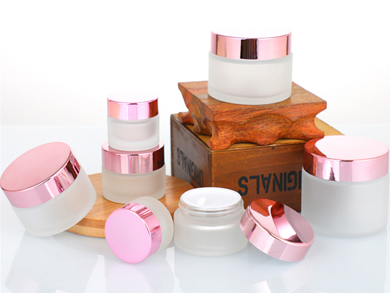 Rose gold cap cream bottle face cream jar eye cream bottle