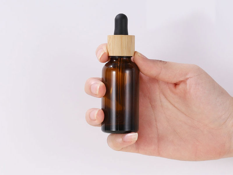 Brown essential oil bottle 50ML wood grain dropper bottle