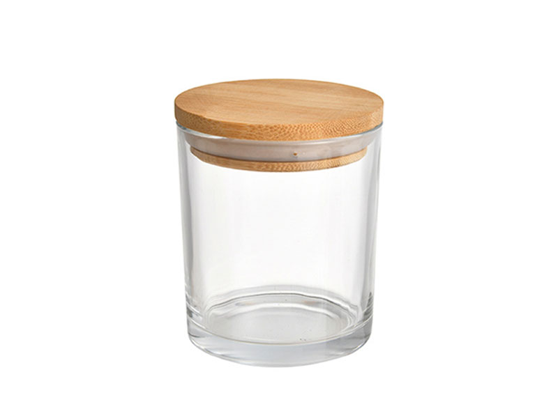 Transparent candle jar colorful frosted candle holder with lid