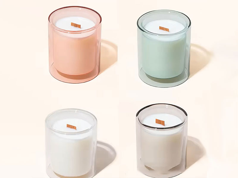 Double layer candle glass jars wholesale