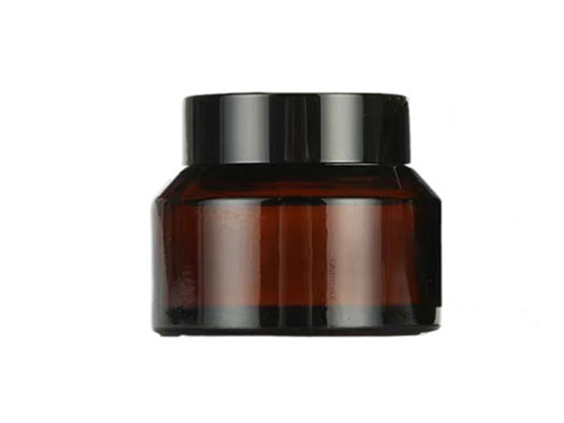 Glass cosmetic jars wholesale brown face cream bottle