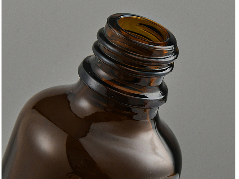 Amber glass essential oil bottle