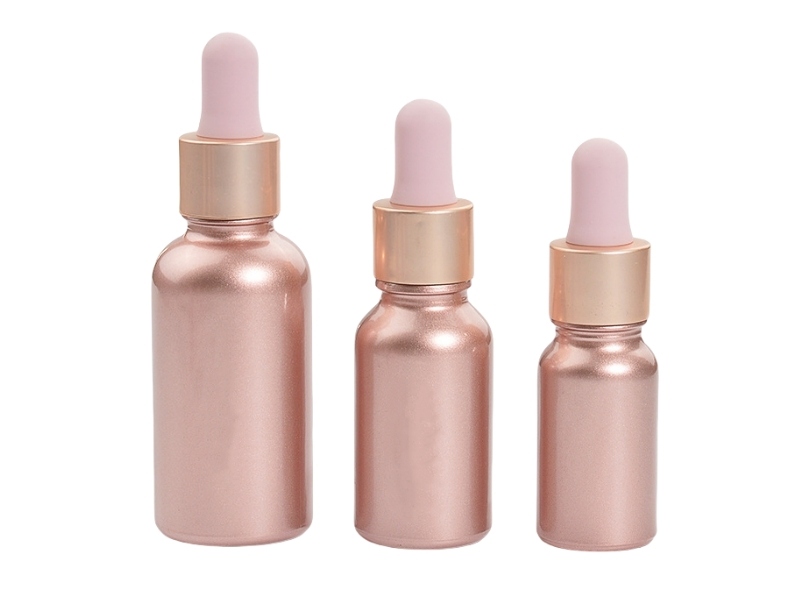 Rose gold light-proof glass dropper bottle