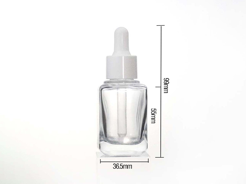 square glass essential oil bottle