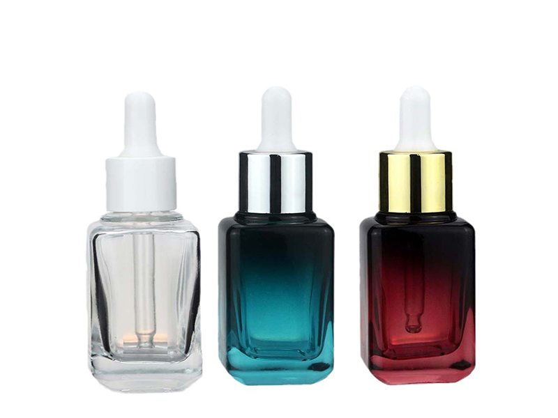 square glass essential oil bottle