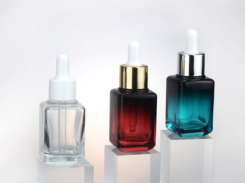 square glass essential oil bottle