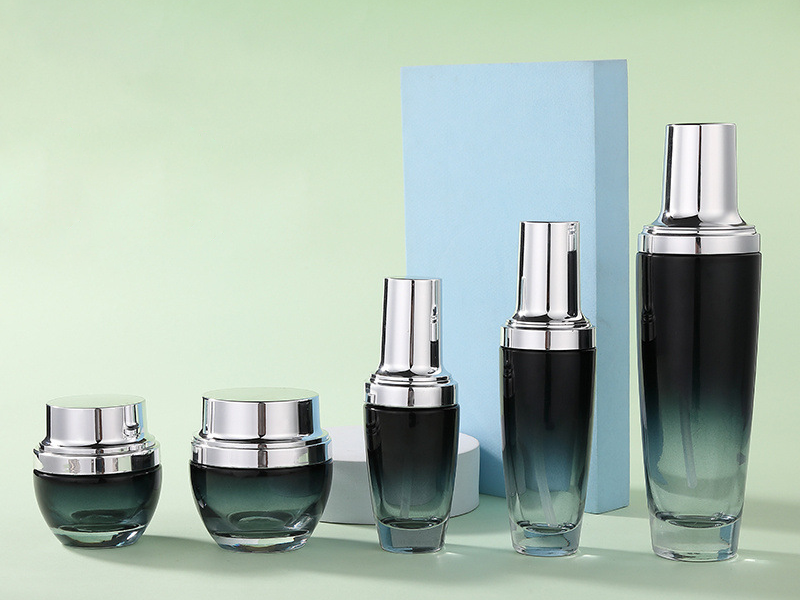 Black Glass Cosmetic Bottles