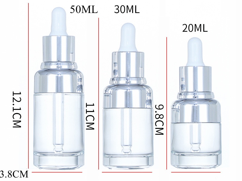 Clear glass dropper essential oil bottle